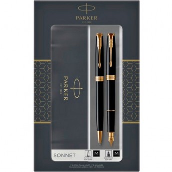 Набор PARKER SONNET LAQBLACK GT перьевая и шариковая ручки 2093371 Набор PARKER SONNET LAQBLACK GT перьевая и шариковая ручки 2093371