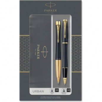 Подарочный набор PARKER: URBAN CORE MUTED BLACK GT - ручки роллерная и шариковая