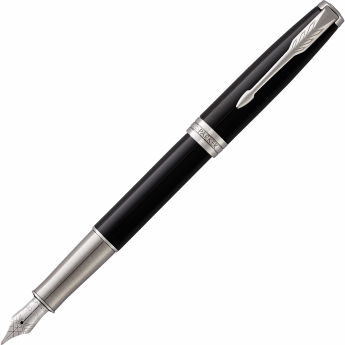 Ручка перьевая PARKER SONNET BLACK LACQUER PT